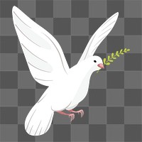 White bird png sticker, cute illustration, transparent background