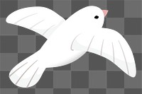 White bird png sticker, cute illustration, transparent background