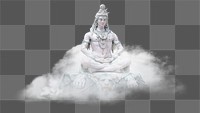 Lord Shiva png statue sticker, transparent background