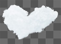 Cloud png sticker, heart shape, transparent background