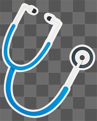 Doctor stethoscope png sticker, cute health illustration, transparent background