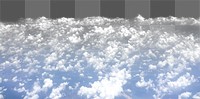 Blue cloudscape png border, transparent background