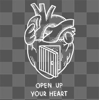 Open heart png sticker, transparent background