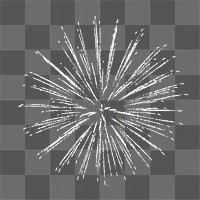 Silver fireworks png sticker, effect, celebration, transparent background