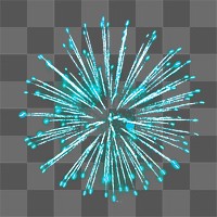 Blue fireworks png sticker, effect, celebration, transparent background