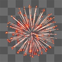Red fireworks png sticker, effect, celebration, transparent background