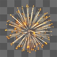 Gold fireworks png sticker, effect, celebration, transparent background