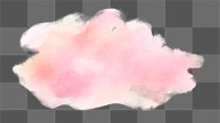 Aesthetic cloud png sticker, watercolor design in transparent background