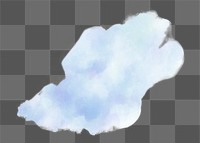 Aesthetic cloud png sticker, watercolor design in transparent background