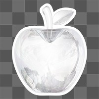 Apple   png sticker, crystal glass, transparent background