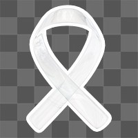 Awareness ribbon  png sticker, crystal glass, transparent background