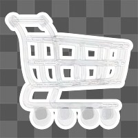 Shopping cart   png sticker, crystal glass, transparent background