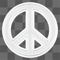 Peace symbol  png sticker, crystal glass, transparent background