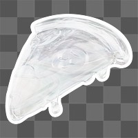 Pizza   png sticker, crystal glass, transparent background