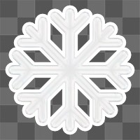 White snowflake  png sticker, crystal glass, transparent background