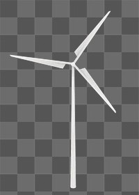 Wind turbine png sticker, watercolor illustration, transparent background