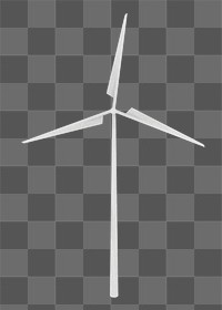 Wind turbine png sticker, watercolor illustration, transparent background