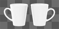 Coffee mugs png sticker, transparent background