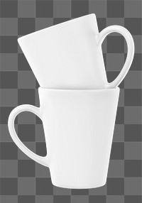 Coffee mugs png sticker, transparent background