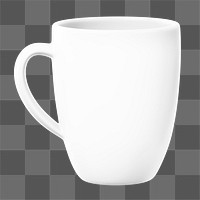 White coffee mug png sticker, transparent background