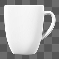 White coffee mug png sticker, transparent background