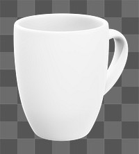 White coffee mug png sticker, transparent background