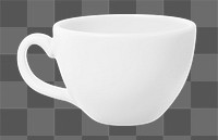 White coffee cup png sticker, transparent background