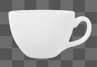 White coffee cup png sticker, transparent background