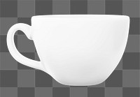 White coffee cup png sticker, transparent background