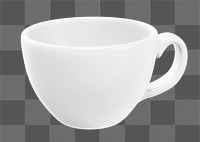 White coffee cup png sticker, transparent background