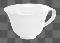 White tea cup png sticker, transparent background