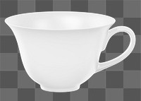 White tea cup png sticker, transparent background