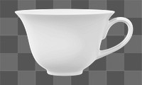 White tea cup png sticker, transparent background