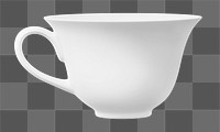 White tea cup png sticker, transparent background