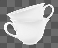 White tea cup png sticker, transparent background