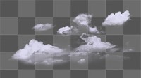 Cloud png sticker, aesthetic design, transparent background