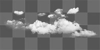Fluffy cloud png sticker, white design, transparent background