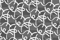 Abstract doodle png line pattern, transparent background