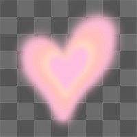 Blurry heart png sticker, transparent background