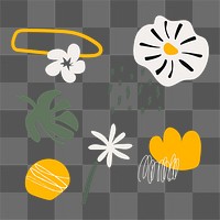 Cute flowers png sticker, transparent background