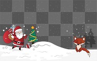 Christmas, Santa cartoon png border, transparent background