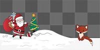 Christmas, Santa cartoon png border, transparent background
