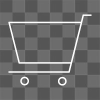 Shopping cart png sticker, thin line icon, transparent background