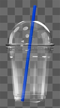 Png clear plastic cup sticker, transparent background