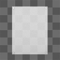 3D poster sign png, white design, transparent background