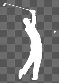 Golfing man png sticker, transparent background