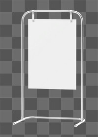 Blank poster stand png sign, transparent background