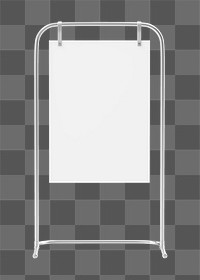 Blank poster stand png sign, transparent background