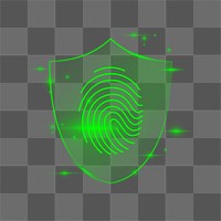 Biometric shield png sticker, transparent background