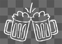 Clinking beer glasses png sticker, transparent background